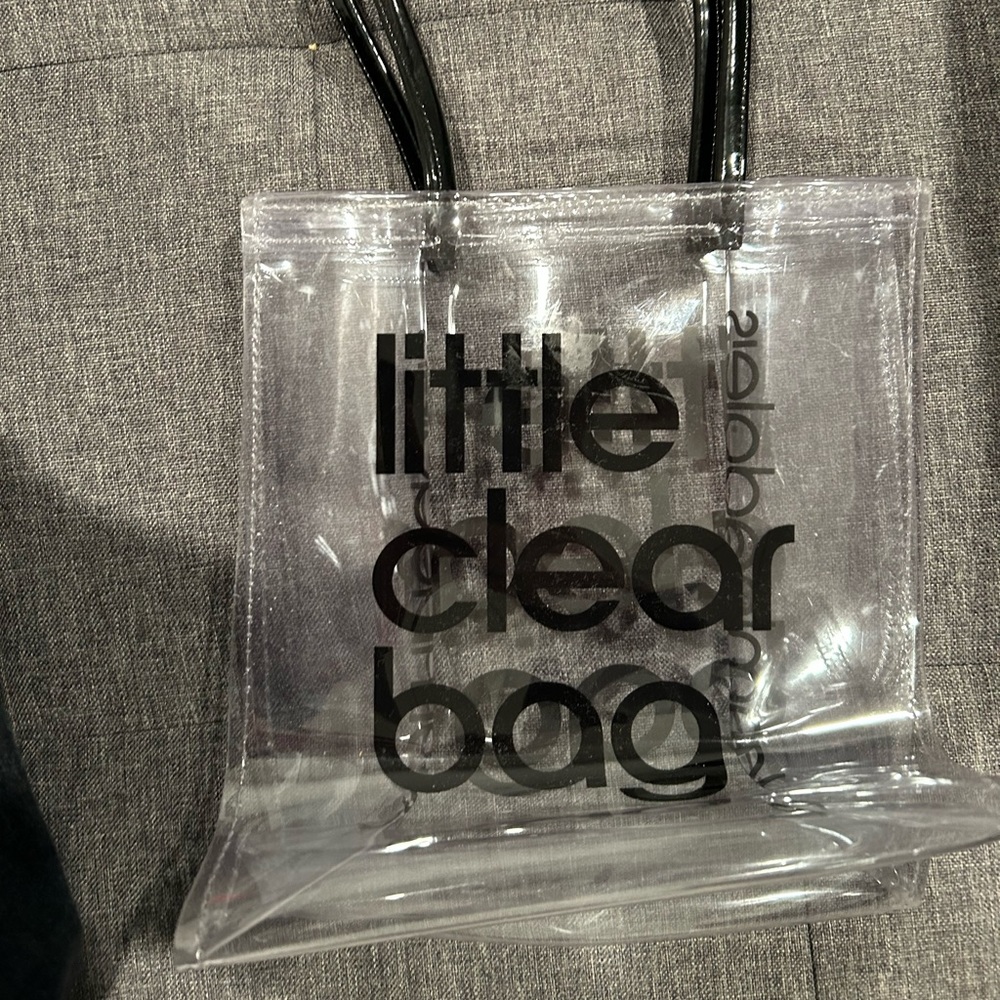 Bloomingdale's Clear Tote Bag with Black Accents